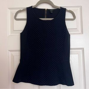 J Crew Black Textured Peplum Tank Size XS